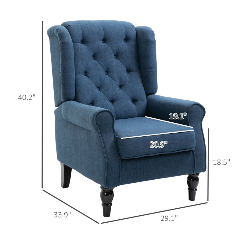 Lachesis Wingback Chair, Blue Polyester
