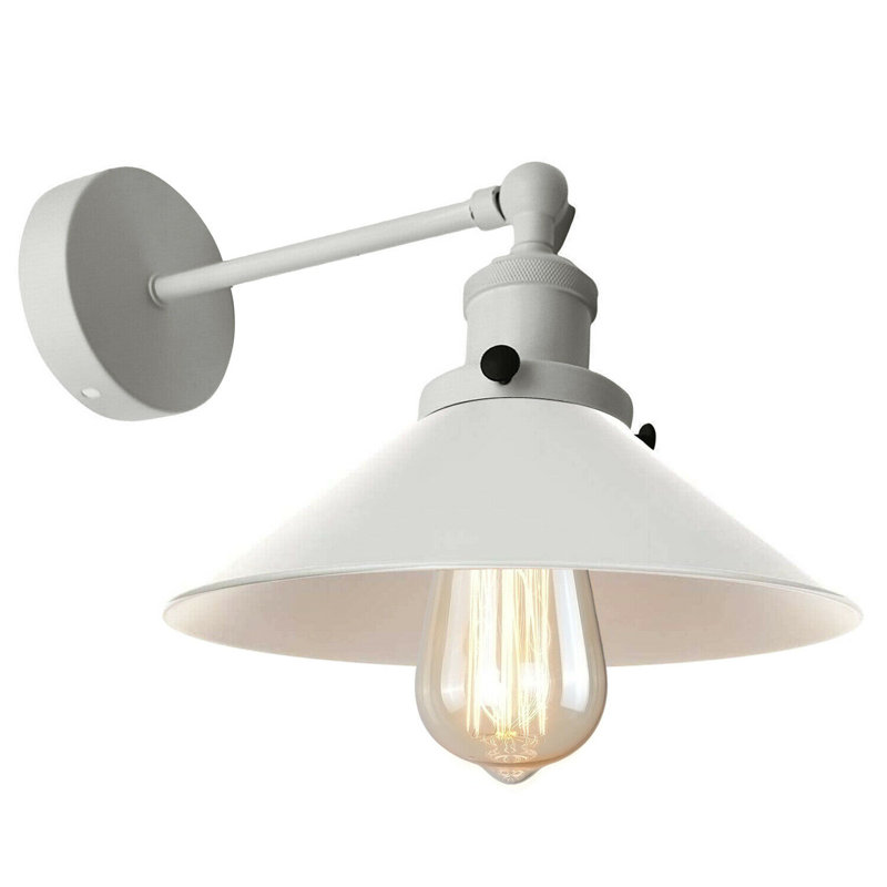Aybar Armed Sconce, 20cm H x 22cm W x 20cm D, White, White