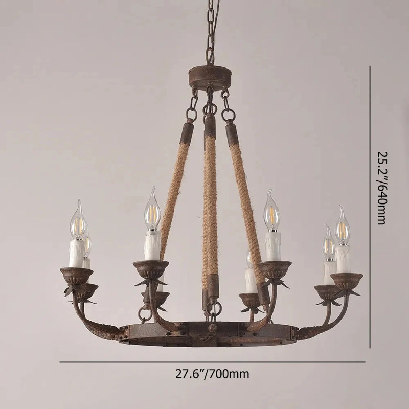 Payne 8 - Light Waggon Wheel Chandelier