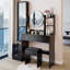 Meuble-lavabo avec miroir à DEL, tabouret et plusieurs ports de recharge pour une commodité moderne-936938221