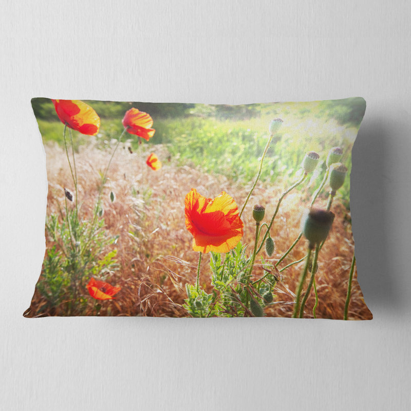 Coussin lombaire floral, Rectangulaire, 12 po x 20 po