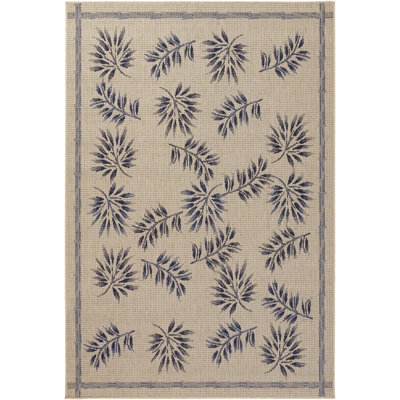Tapis intérieur / extérieur floral en polypropylène brun Leibowitz