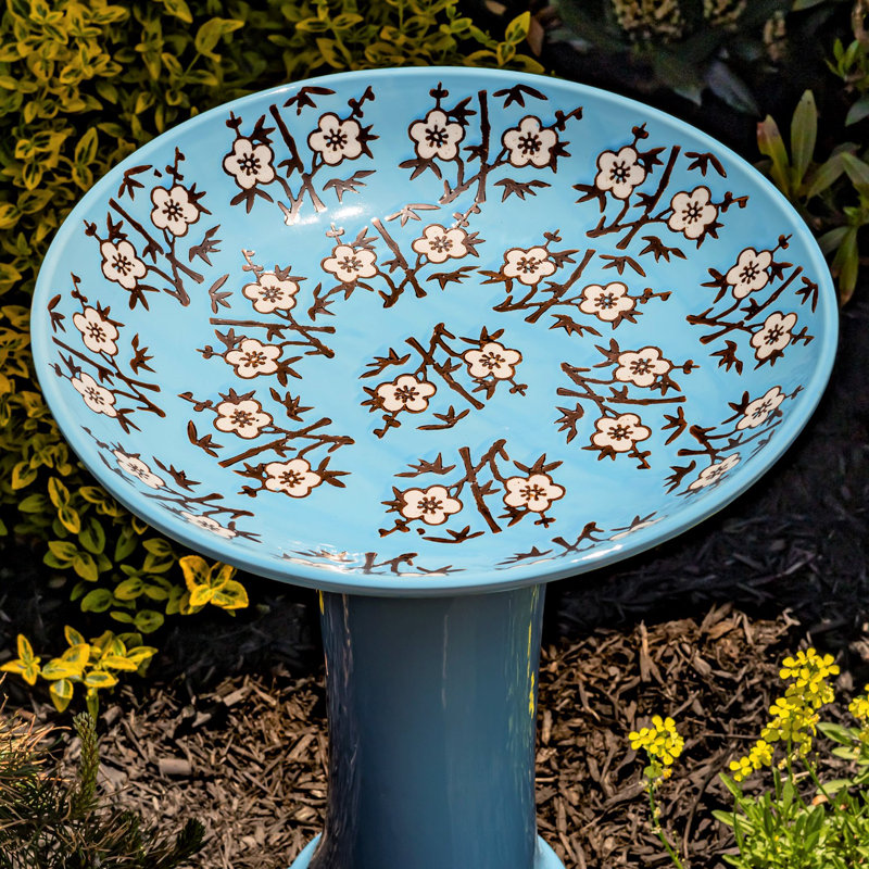 Ceramic Single Tier Birdbath