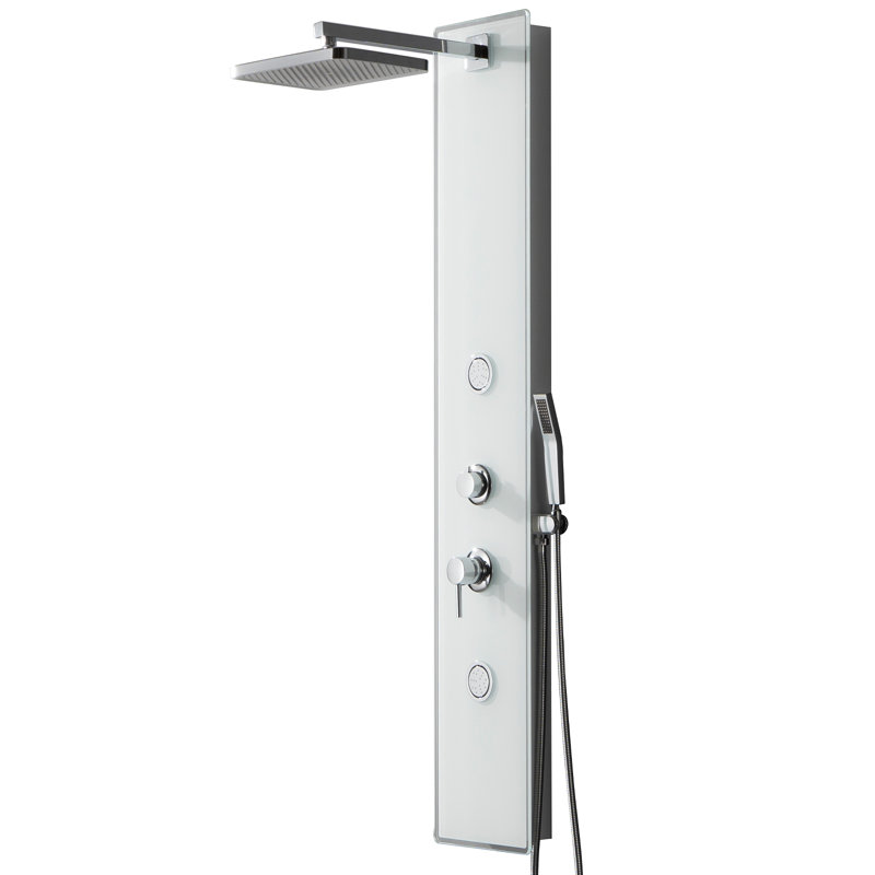 Système de tour de douche à inverseur 3 voies avec pomme de douche fixe