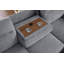 Canapé-lit modulaire en chenille en tissu gris clair de 95 po de large avec méridienne Kipling II, porte-gobelets, port de chargement USB