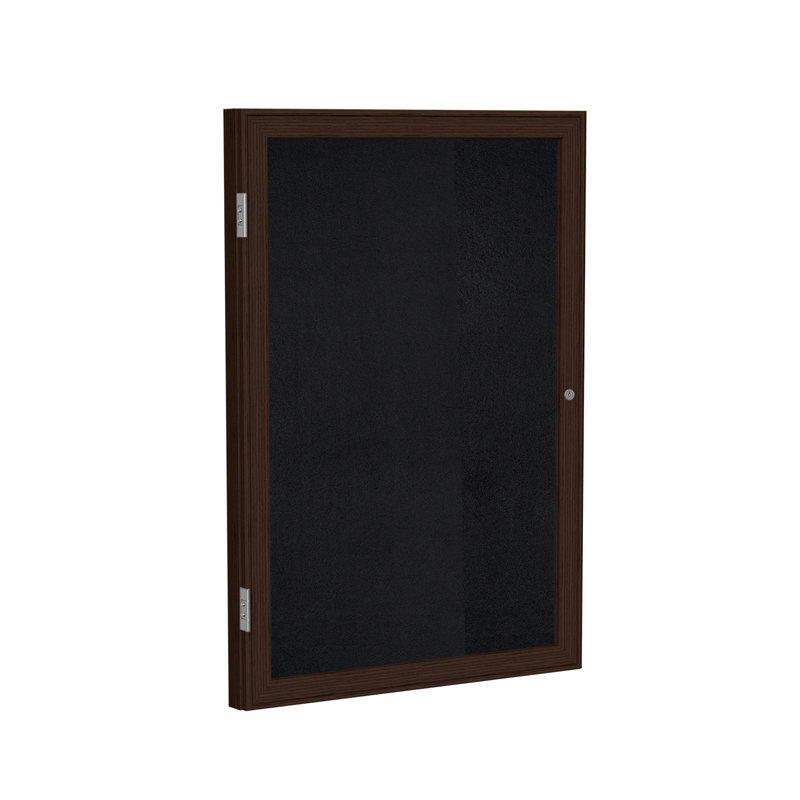 Tableau d’affichage clos cabinet, Noir, H 3 pi x l 2 pi 6 po, Noyer