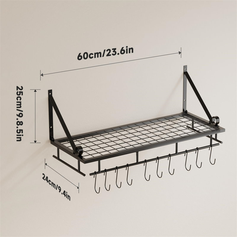 Rectangle Wall Mounted Pot Rack