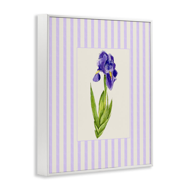 Giclée encadrée de mauve à rayures mauves, design par Lisa Wehmeyer, H 14 po x l 11 po