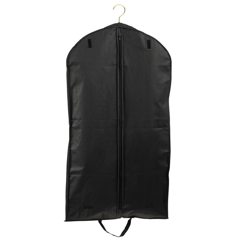 Black Breathable Polypropylene Suit Garment Bag with Handles