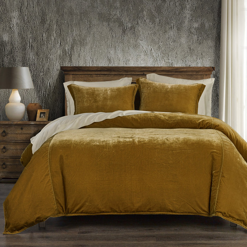 Ensemble de housse de couette Stella, Housse de couette très grand + 2 très grandes ta, Safran