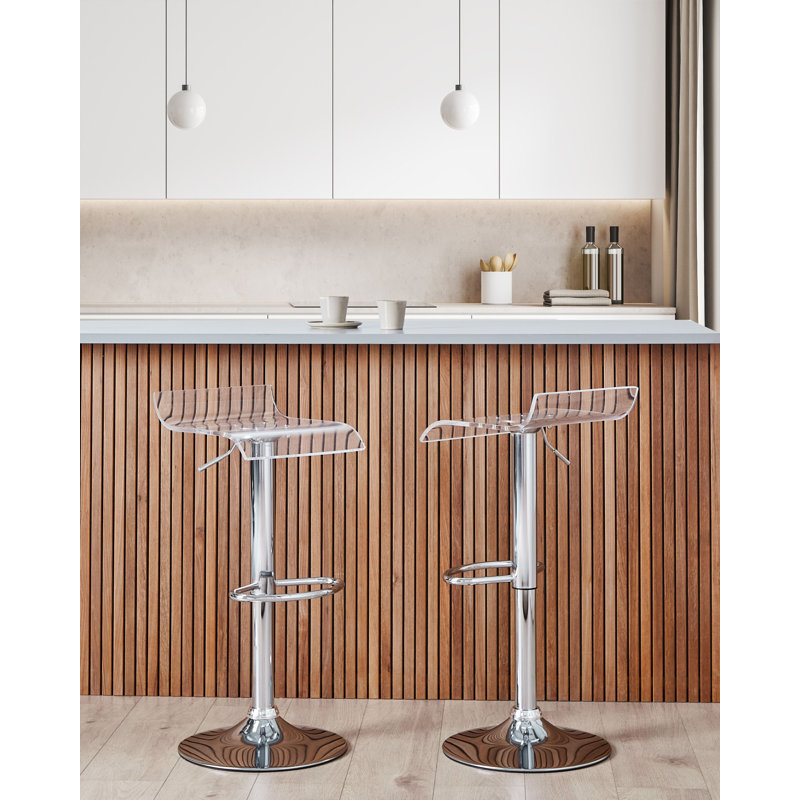 Dawnta Swivel Adjustable Height Counter Stool with Metal Frame