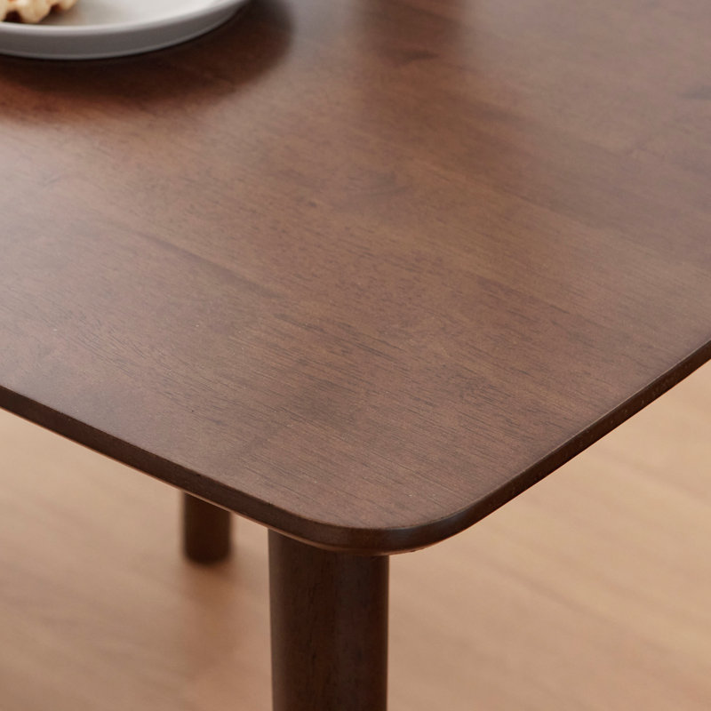 Rowley 3-Piece Solid Wood Modern Square Breakfast Nook Dining Table Set, Walnut