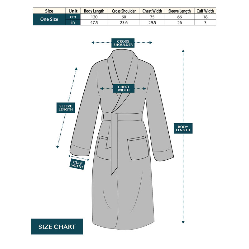 Yasmeli Fleece Mid-Calf Bathrobe with Pockets and Hood, Black/Gray