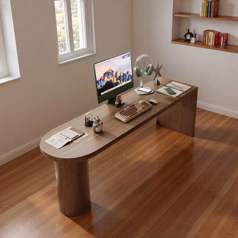 Bureau d'écriture en bois de frêne brun foncé, H 29,52 po x l 78,74 po x P 23,62 po