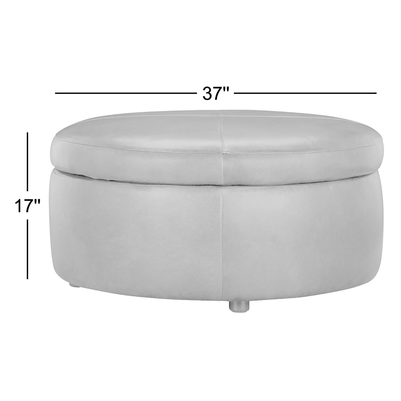 Murano Genuine Leather Storage Ottoman, Steamboat Caramel Genuine Leather