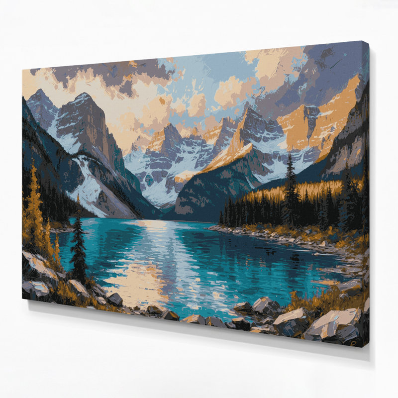 Cities Banff Alberta Gray Canvas Wall Art, 20" H x 30" W