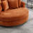 Slipcovered Barrel Chair With Ottoman-1750197663