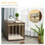 Table de bout Brown Dog Crate - Lit rembourré en mousse avec porte amovible pour coussin de chien de taille moyenne