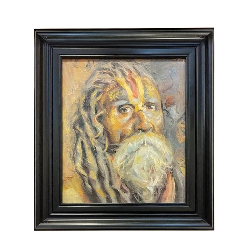 Sadhu | Par Boby Abraham | Huile sur toile | Peinture encadrée