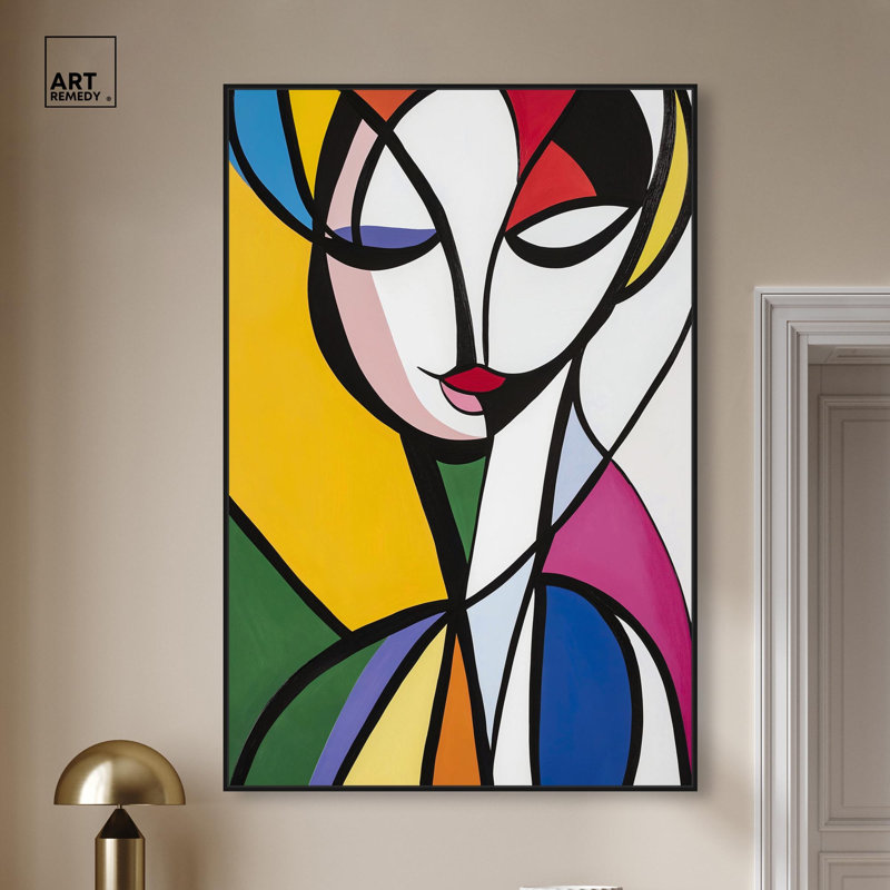 «Lacara II», toile par Art Remedy, H 55 po x l 37 po, Cadre flottant, Noir