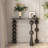 Black Solid Wood Console Table-1265096901