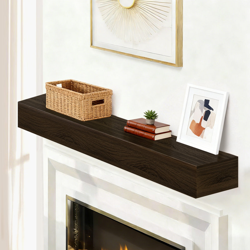 Fireplace Mantel Handmade Rustic Wood Mantel for Over Fireplace Wall Mounted Floating Mantle Shelves for Living Room Decor