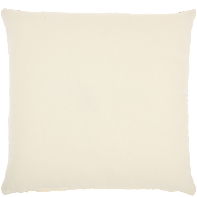 Gray Embroidered Cotton Square Throw Pillow 18"