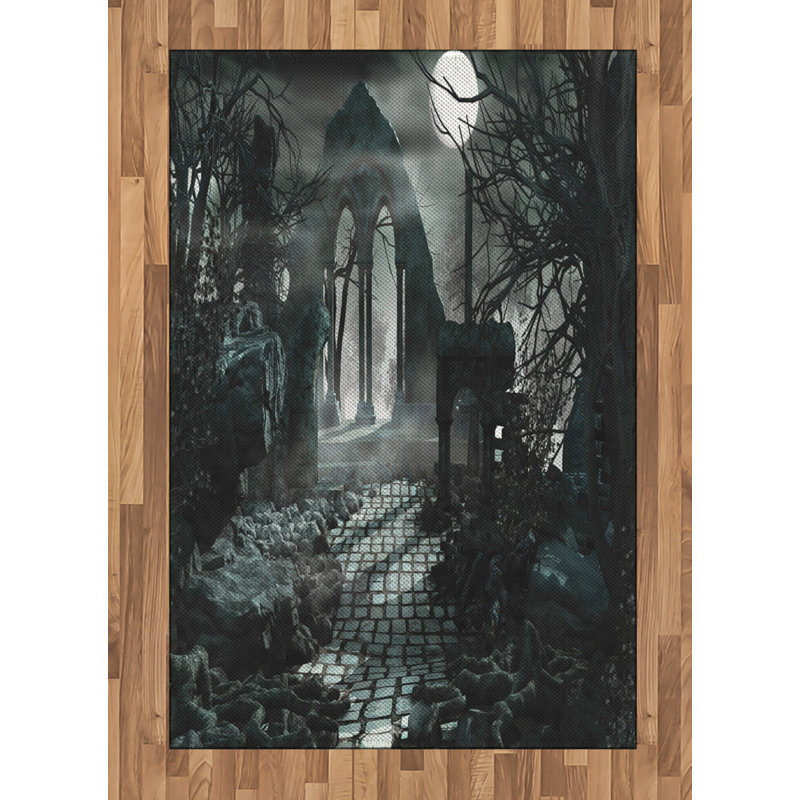 Tapis décoratif à longs fils en fibre de poly haute densité Gothic, Rectangle— 4 pi x 5 pi 8 po