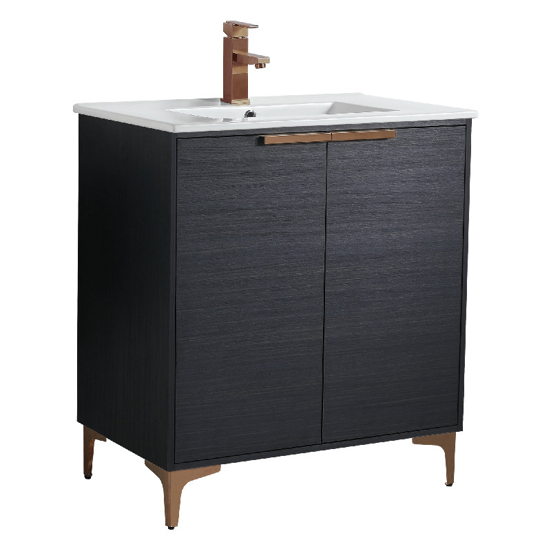 Ensemble de meuble-lavabo simple 30 po Damontrae, Or mat