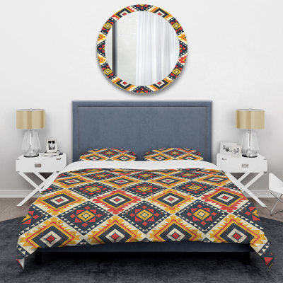 Ensemble de housse de couette Red Aztec Tiles II - Tiles