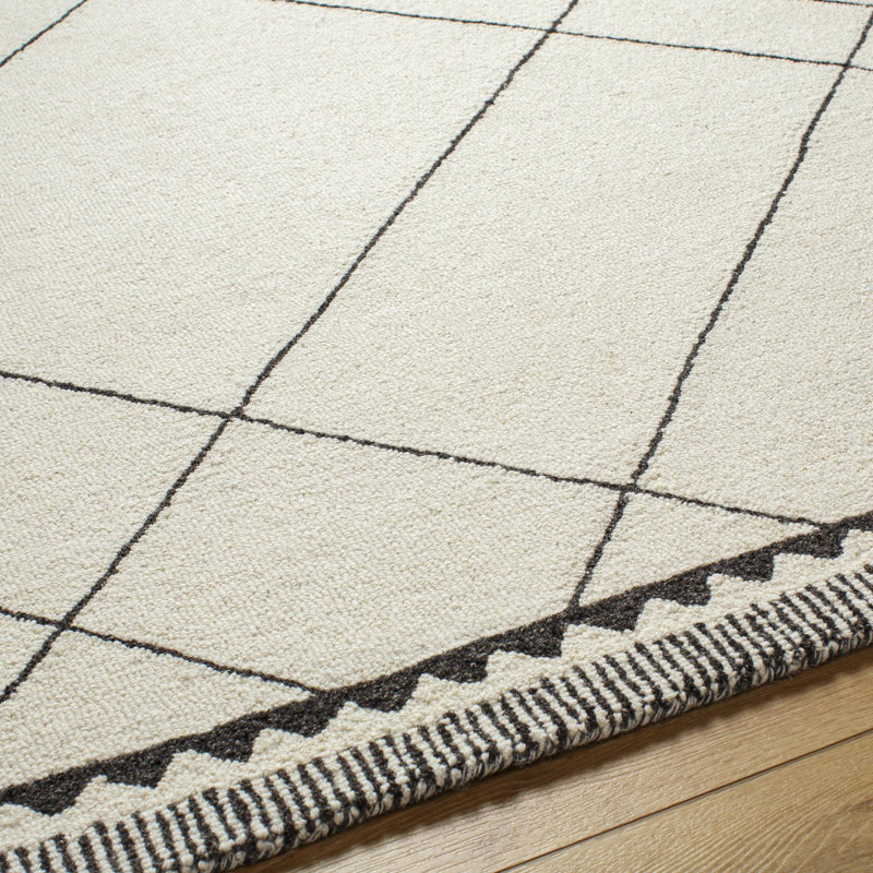 Rectangle Barbarella Wool Area Rug, Rectangle 6' x 9'
