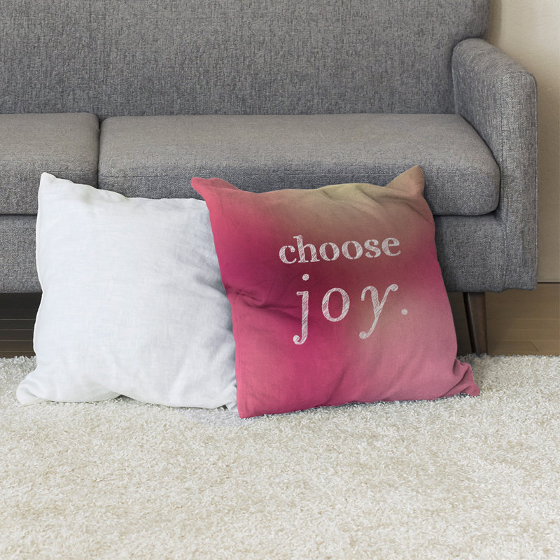 Coussin de sol choose Joy, H 36 po x l 36 po, Lueur rose