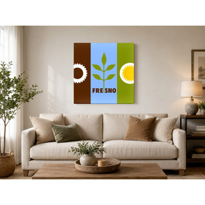Fresno City Flag - Art mural officiel sur toile