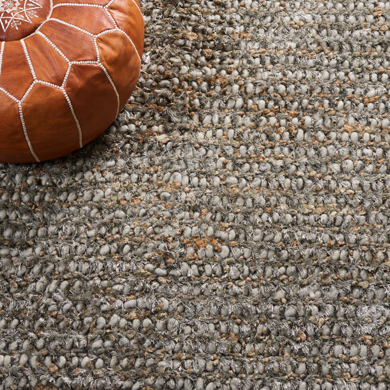 Tapis gris tissé à plat à la main Delane, Rectangle 6 pi x 9 pi