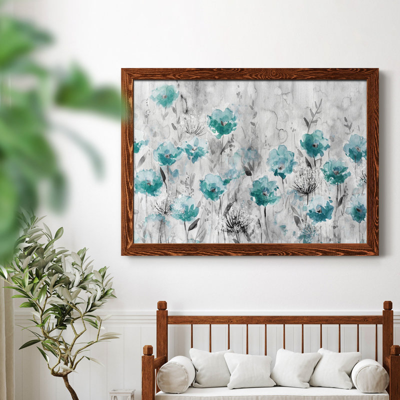 Poppy Garden - Peinture sur toile encadrée, H 37,5 po x l 27,5 po x P 1,5 po, Érable