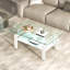 Table basse de salon en verre trempé transparent, 2 couches-125534859-125534857