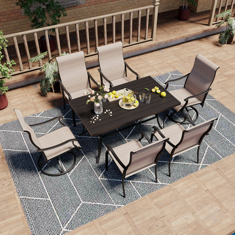 Rectangular 6 - Person Dining Set, Beige