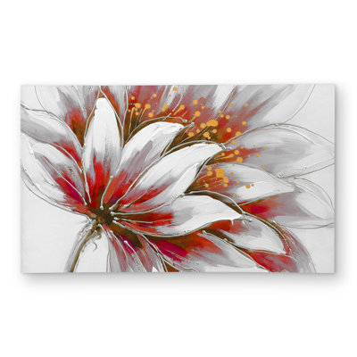 Red Flower with Gold Center Rug | Floral Bedroom Decor