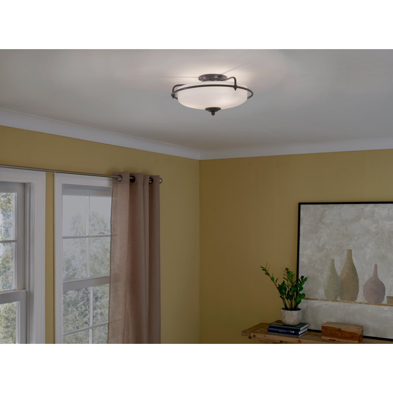 Ampelio Glass Semi Flush Mount, Palladian Bronze