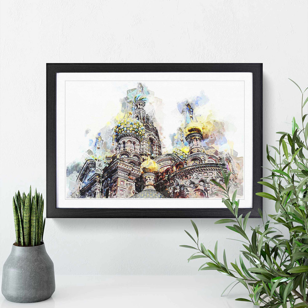 Saint Petersburg Cathedral in Russia in Abstract - Picture Frame Painting Print