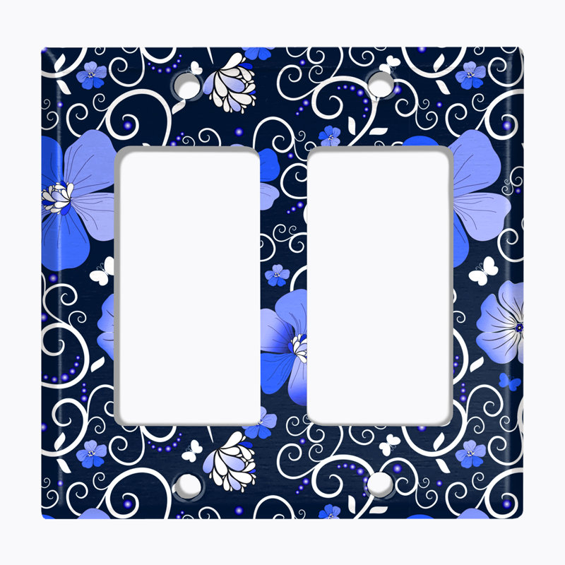 Plaque d'interrupteur en métal, Bleu