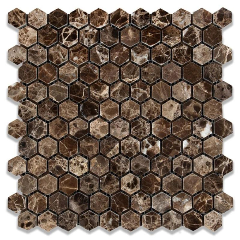 1 in. x 1 in. Honeycomb Polished Stone Tile