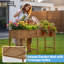 Lit de jardin surélevé toutes saisons avec pattes et trous de drainage - jardinière pour jardin d'extérieur 72 x 30 x 24 po - Jardiniers pour fleurs de légumes (teck)-121707069-124579459