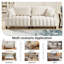 Canapé-lit futon de 83 po, canapé-lit confortable en polyester avec 2 coussins carrés, canapé-lit convertible avec dossier réglable, causeuse moderne pour le salon, beige-1235105909