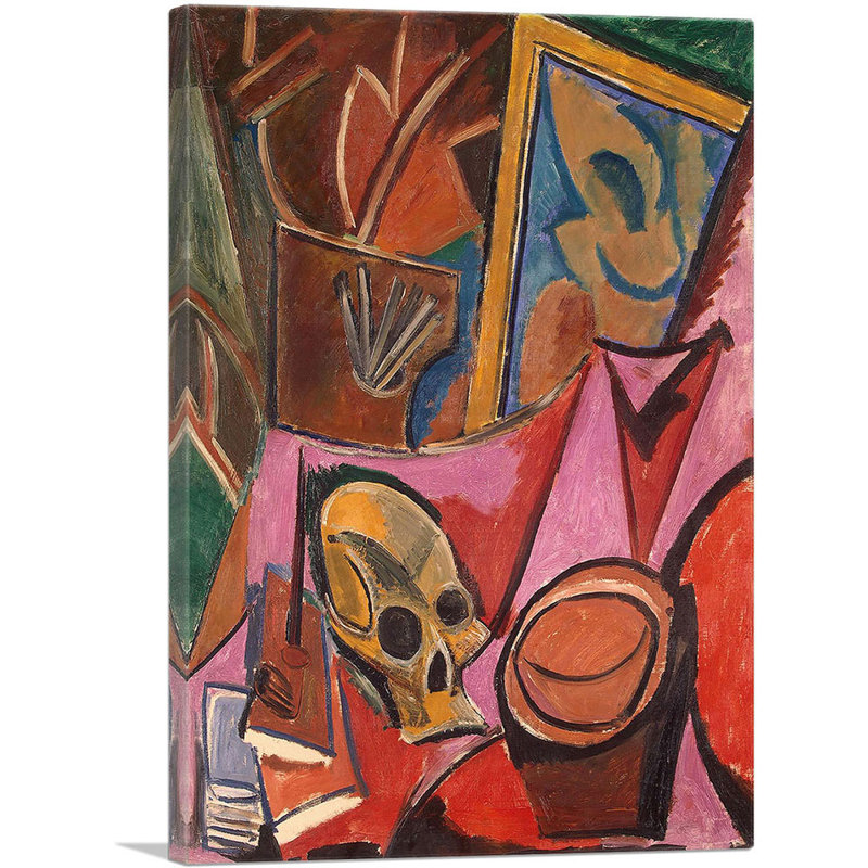 "Composition with Skull 1908" par Pablo Picasso, reproduction d'art sur toile tendue, H 26 po x l 18 po x P 0,75 po