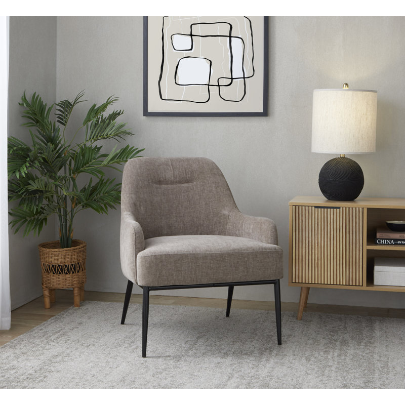 Fauteuil d'appoint Marcel, Mélange de polyester brun pâle