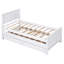 Lit plateforme simple avec lit gigogne et tiroirs, blanc, lit-120073243