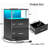 Black Nightstand with Charging Station and USB Ports, LED Night Stand with 2 Drawers, Modern End Side Tables with Open Storage, Bedside Tables for Bedroom, Office