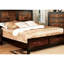Grand lit, fait de bois massif en noyer, mobilier de chambre à coucher moderne de style transitionnel