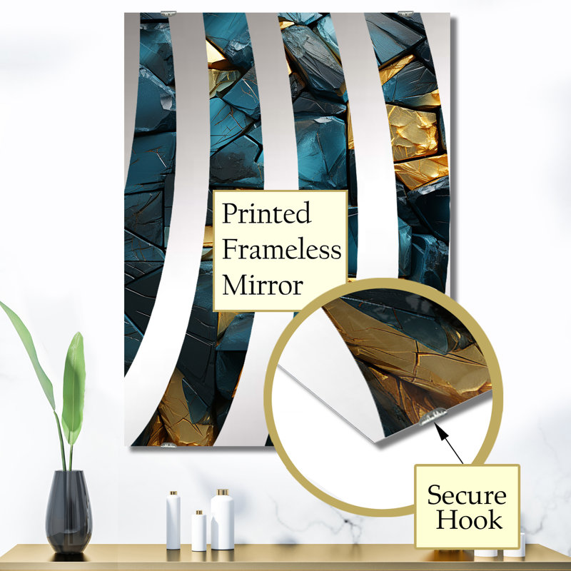 Rizvana - Miroir mural abstrait en marbre MIR137202, 40 po x 30 po